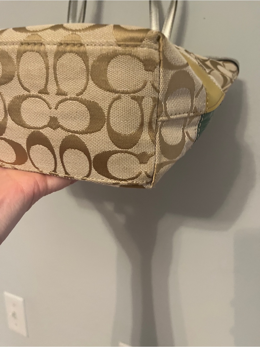 Coach Beige Signature Multi Stripe Tote F17426 - Picture 5 of 15